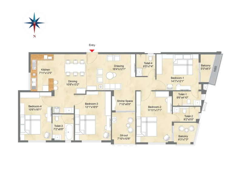 TYPICAL UNIT PLAN 204